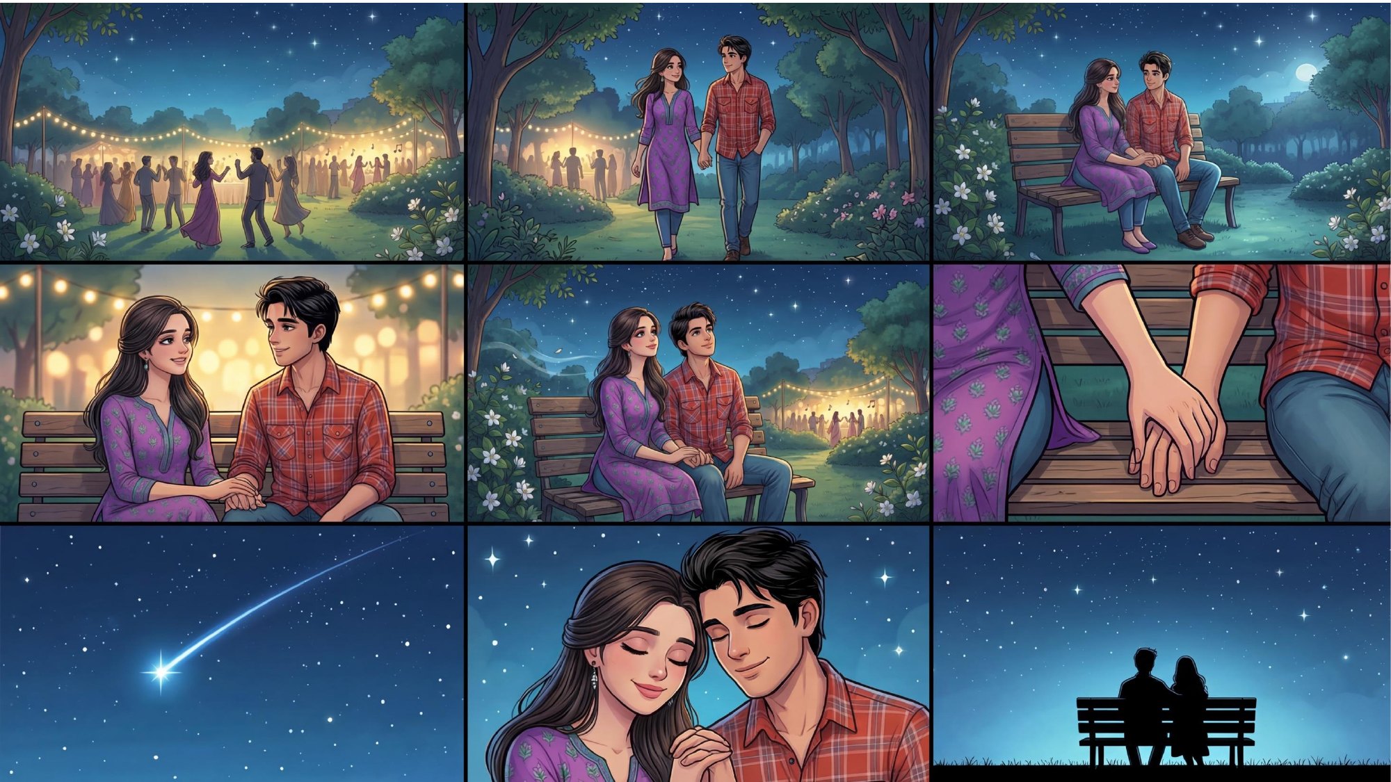 Comic page: the wedding and family celebration
