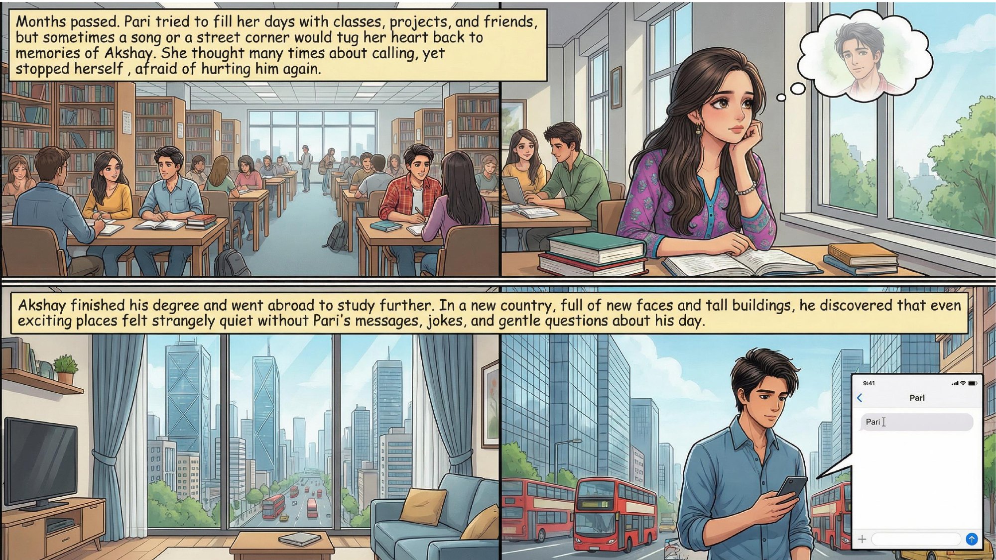 Comic page: Pari trying to move forward